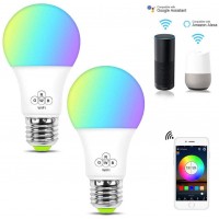 4.5W E27 Shenzhen Alexa Google Hom IFTTT RGB Color Changing Voice Control Warm Lighting Energy Saving LED Smart Wifi Lights Bulb